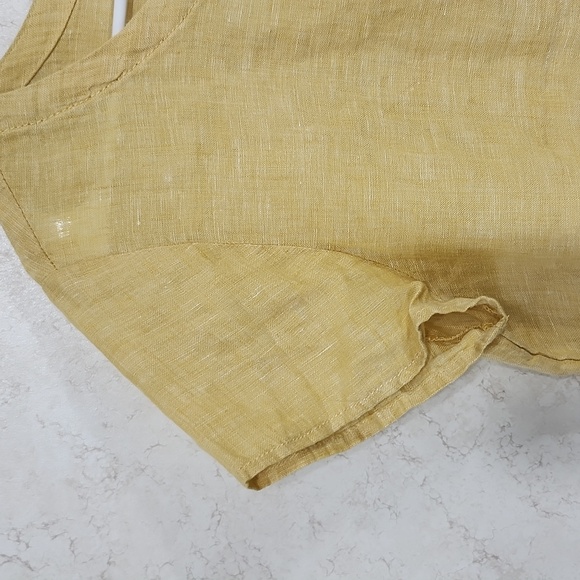 Cynthia Rowley Ladies Size Medium Cap Sleeve Linen Tee Shirt Button Detail New - Picture 4 of 9